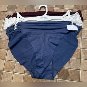 Tranquil & True: 3-Pack Lace Trim Panties Size 1X